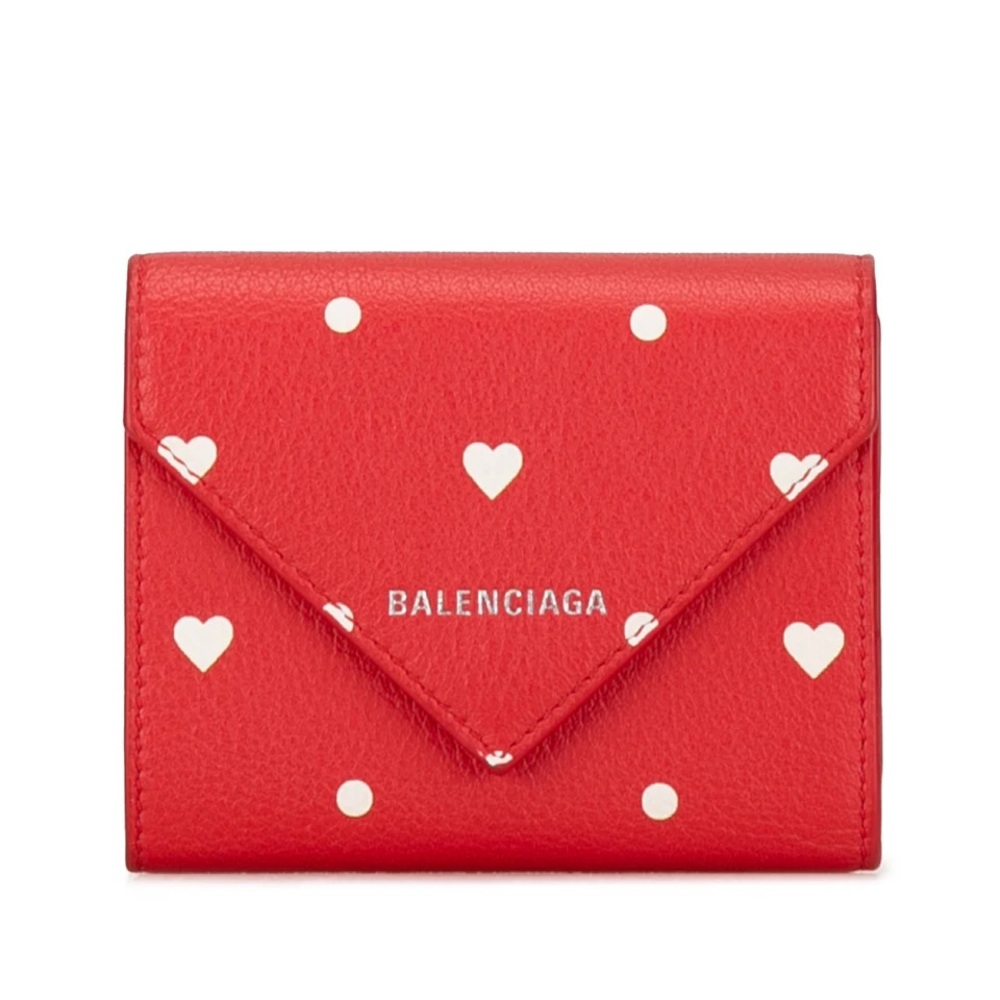 Authentic Balenciaga Women’s Papier Hearts Mini Wallet